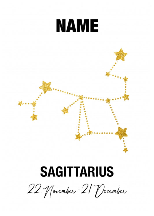 Sagittarius Birthday Card for Her or Him - November & December Zodiac Bday Cards