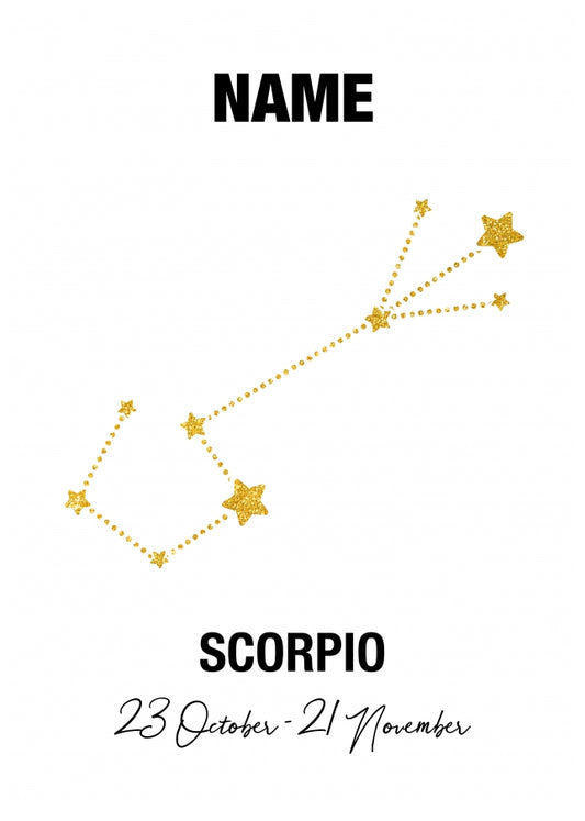 Scorpio Birthday Card for Her or Him - October & November Zodiac Bday Cards