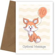 Personalised Fox 10th Birthday Card for Girls