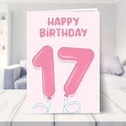 17th birthday cards for girl shown in a living room