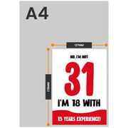 The size of this funny 31st birthday cards for women is 7 x 5" when folded