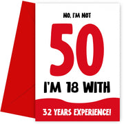 Funny 50th Birthday Cards for Men and Women - Not 50