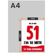 The size of this funny 51st birthday cards for women is 7 x 5" when folded