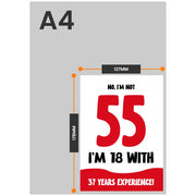 The size of this funny 55th birthday cards for women is 7 x 5" when folded