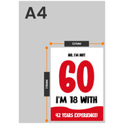 The size of this funny 60th birthday cards for women is 7 x 5" when folded