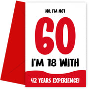 Funny 60th Birthday Cards for Men and Women - Not 60
