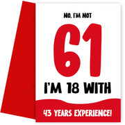 Funny 61st Birthday Cards for Men and Women - Not 61