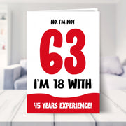 63rd birthday cards shown in a living room