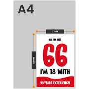 The size of this funny 66th birthday cards for women is 7 x 5" when folded