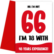 Funny 66th Birthday Cards for Men and Women - Not 66