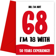Funny 68th Birthday Cards for Men and Women - Not 68