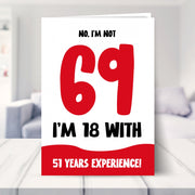69th birthday cards shown in a living room