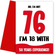 Funny 76th Birthday Cards for Men and Women - Not 76