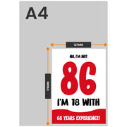 The size of this funny 86th birthday cards for women is 7 x 5" when folded