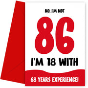 Funny 86th Birthday Cards for Men and Women - Not 86