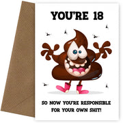 Funny 18th Birthday Card for Son, Daughter, Brother, Sister - Responsible