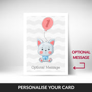 What can be personalised on this 1st birthday card
