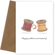 2nd Wedding Anniversary Card - Cotton Anniversary Cards