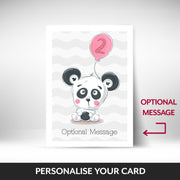 What can be personalised on this 2nd birthday cards