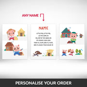 What can be personalised on this framed nursery prints