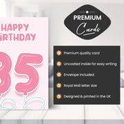 Main features of this 35th birthday card female