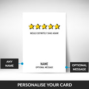 What can be personalised on this adult humour birthday card for him