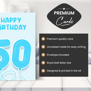 Main features of this 50th birthday card brother