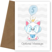 Cat 5th Birthday Card for Girls