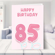 85th birthday cards for her shown in a living room