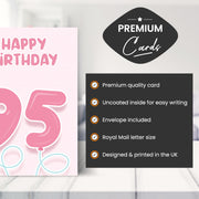 Main features of this 95th birthday card female