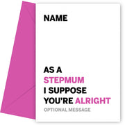 Personalised Alright Stepmum Card