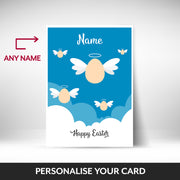 What can be personalised on this easter cards for relatives