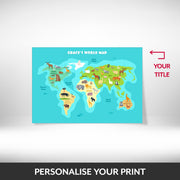 What can be personalised on this World Map Wall Art