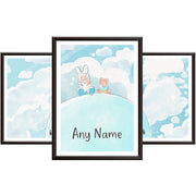 Boys Nursery Pictures - Animals Riding a Whale Print Set