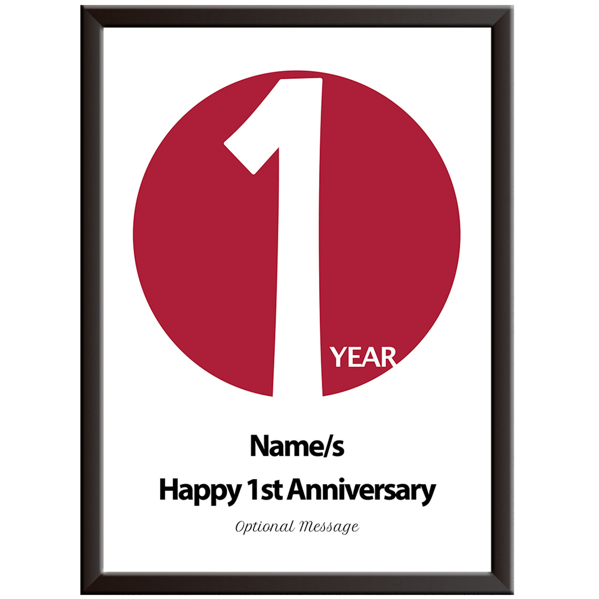 Personalised Circle 1st Wedding Anniversary Print (Paper)