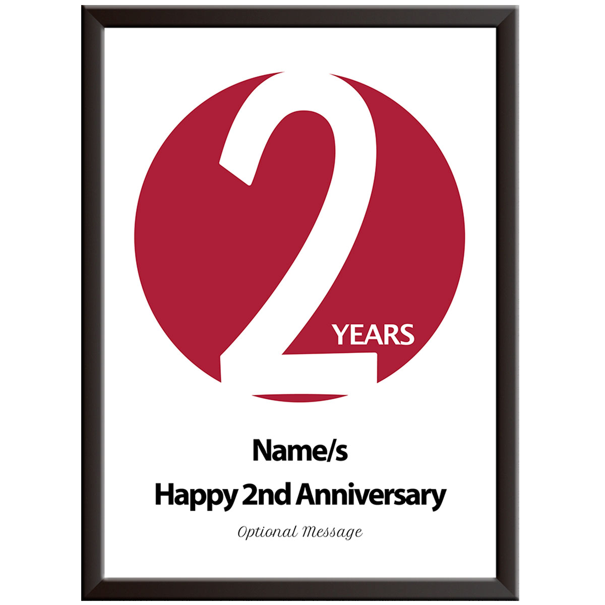 Personalised Circle 2nd Wedding Anniversary Print (Cotton)