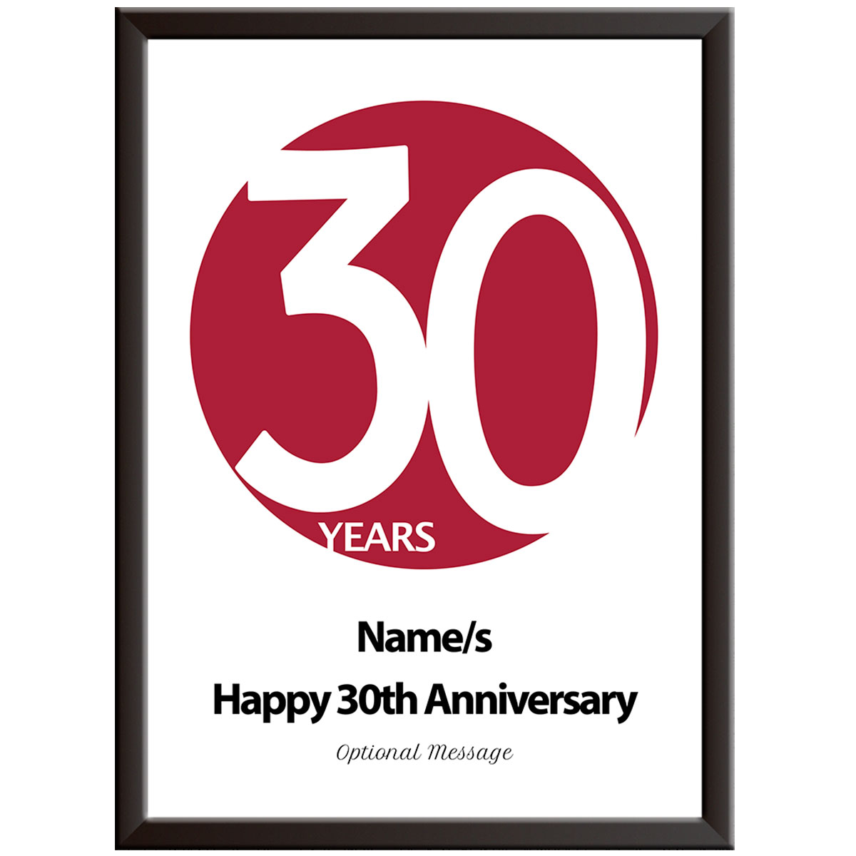 Personalised Circle 30th Wedding Anniversary Print (Pearl)