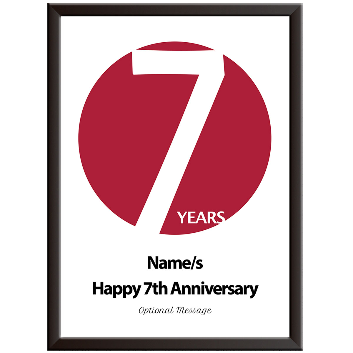 Personalised Circle 7th Wedding Anniversary Print (Woolen)