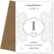 Personalised 1st Wedding Anniversary Card (Paper Wedding Anniversary)