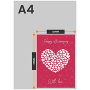 The size of this anniversary card for her is 7 x 5" when folded