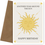 Funny Birthday Card for Women & Men - Another Year Around the Sun