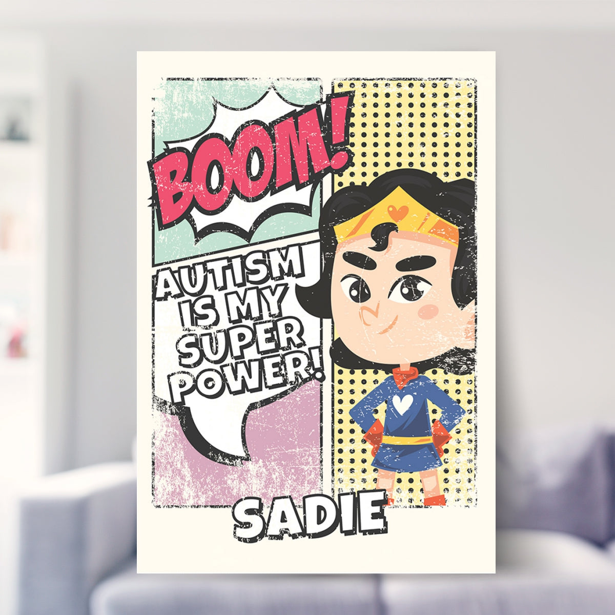 Autism shown in a living room