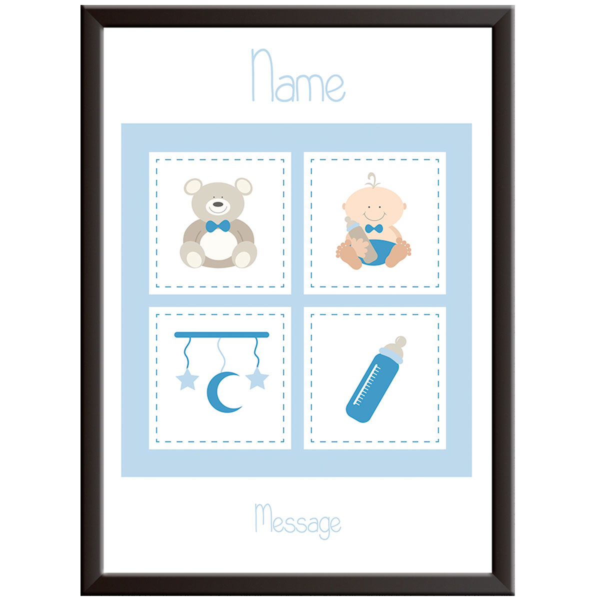 Personalised Baby Boy Print - Blocks