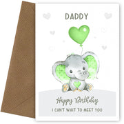 Personalised Elephant Happy Birthday Card (Green)
