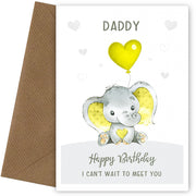 Personalised Elephant Happy Birthday Card (Yellow)