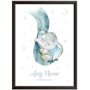 Dumbo Blue Baby Elephant Print - Christening Day