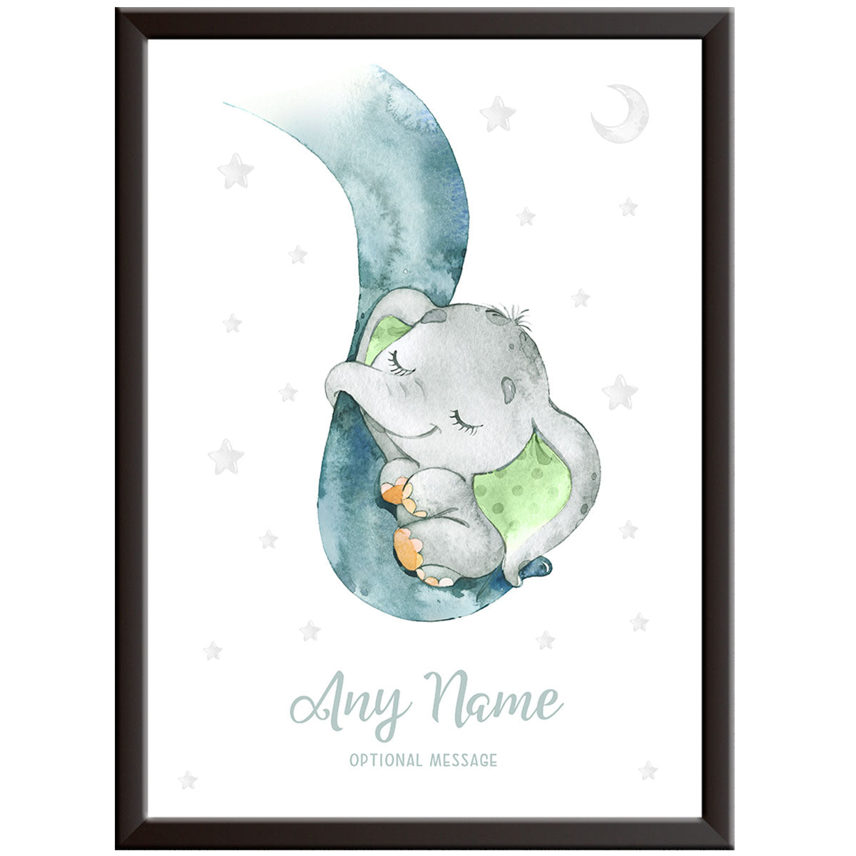 Dumbo Green Baby Elephant Print - Baptism Day