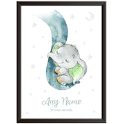 Dumbo Green Baby Elephant Print - Christening Day
