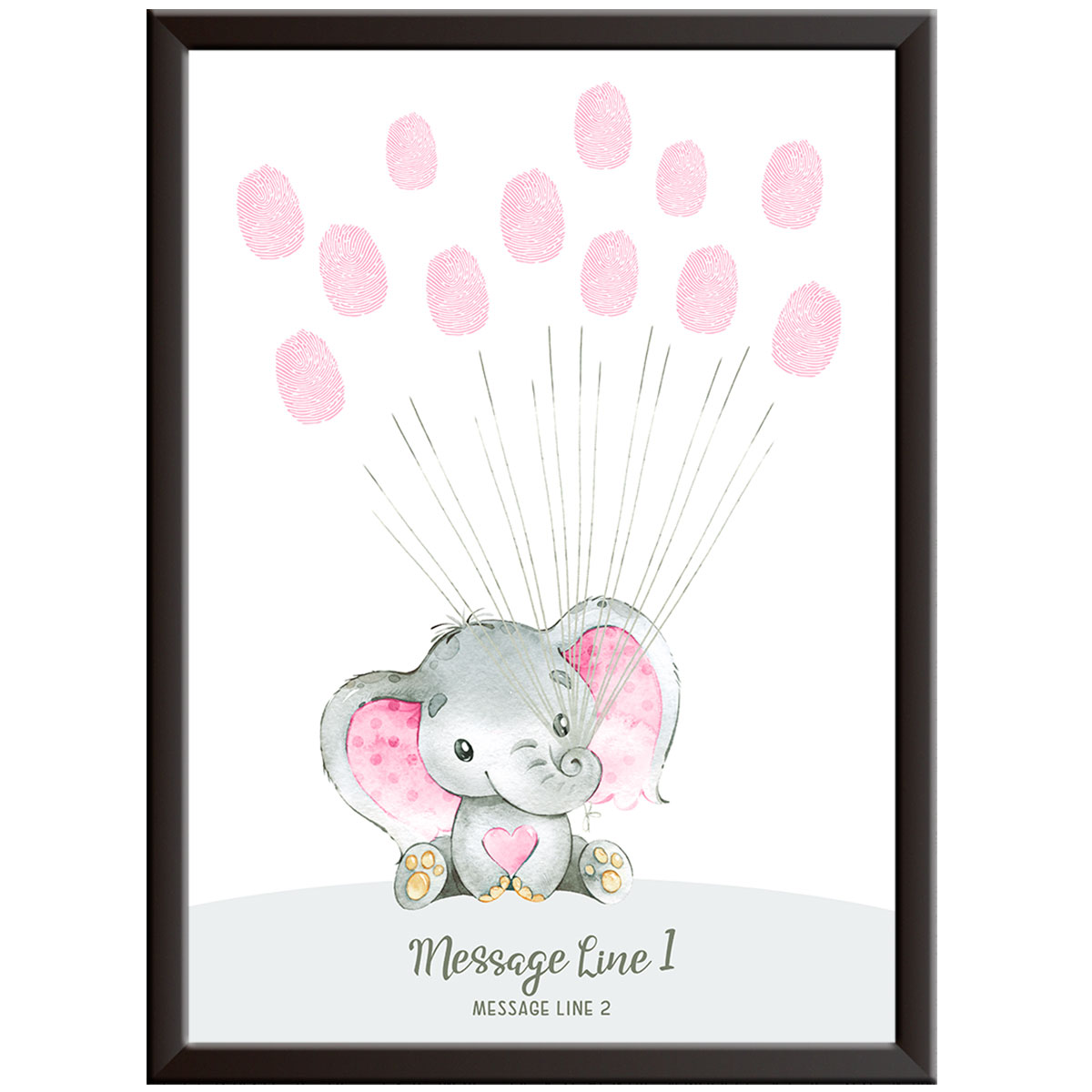 Personalised Elephant Baby Shower Cloud Print (Pink)