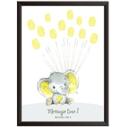 Personalised Elephant Baby Shower Cloud Print (Yellow)